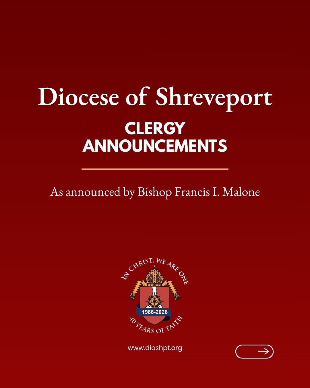 Clergy Announcement June 22, 2026
