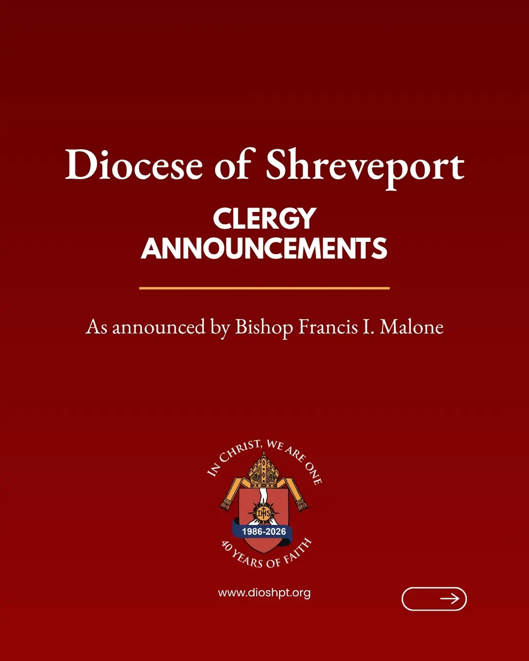 Clergy Announcement June 22, 2026