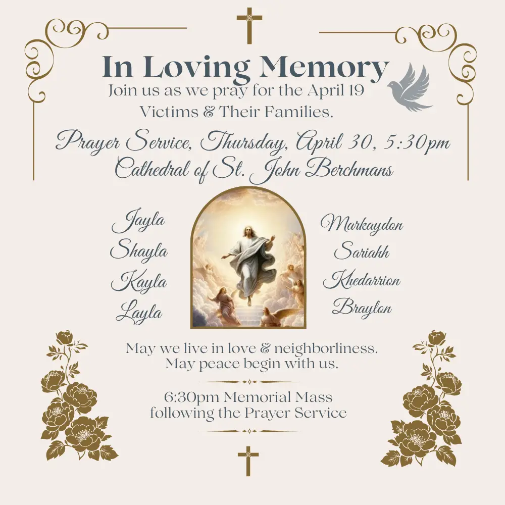 Cathedral of St. John Berchmans to Host Ecumenical Prayer Service and Mass for Recent Victims of Violence and Their Families